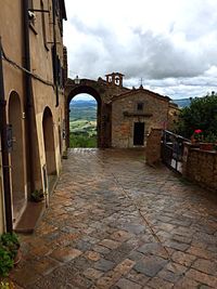 View of bridge against cloudy sky