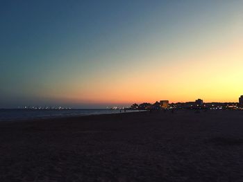 Scenic view of calm sea at sunset