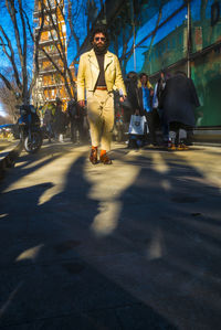 People on street in city