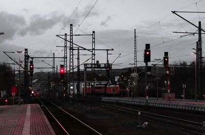 Train on railroad station platform