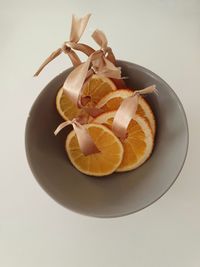 Directly above shot of orange fruit on table