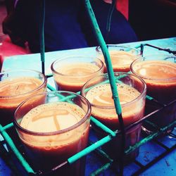 Close-up of food on table