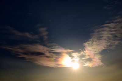 Low angle view of sky at sunset