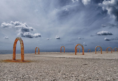 Scenic view of beach against sky