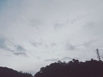 Low angle view of silhouette trees against sky