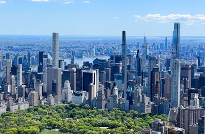 Aerial view of the central park, new york city on may 6, 2023.