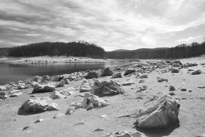 Scenic view of beach against sky