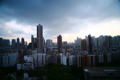 Cityscape against sky during sunset