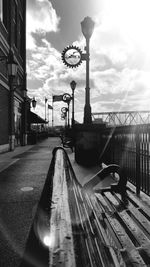 Railroad station platform against sky