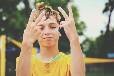 Portrait of boy looking at camera