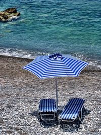 Lounge chairs on beach