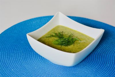 Close-up of food in plate on table