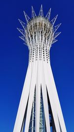 Low angle view of building against blue sky