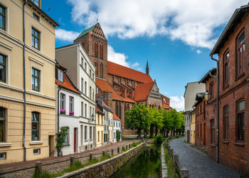 Street amidst buildings in town