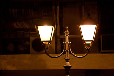 Close-up of illuminated lamp