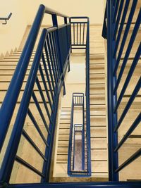 High angle view of spiral staircase of building