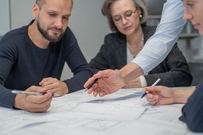 Business colleagues working at office