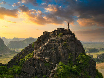 Rock formations at sunset