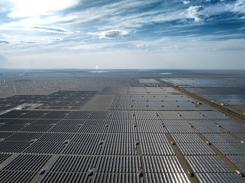 High angle view of cityscape against sky