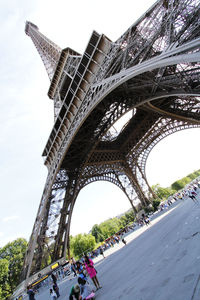 Low angle view of eiffel tower