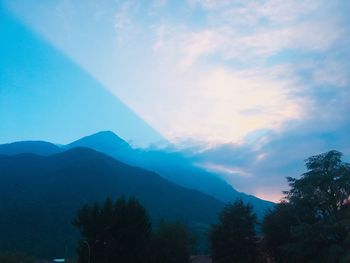 Scenic view of mountains against sky