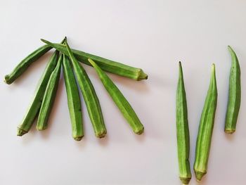 High angle view of vegetables on white background