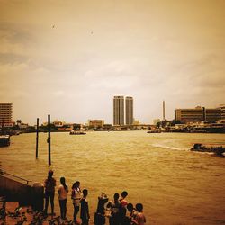 View of people in water