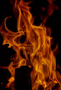 Close-up of bonfire at night