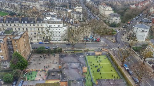 High angle view of cityscape