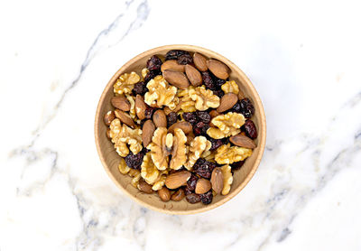 Directly above shot of breakfast served in bowl