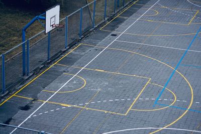 Basketball hoop, street basket in bilbao city, spain