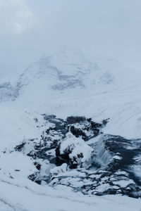 Snow covered mountain against sky