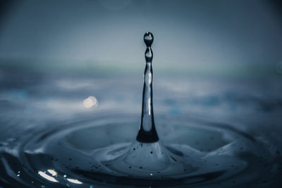 Close-up of drop in water