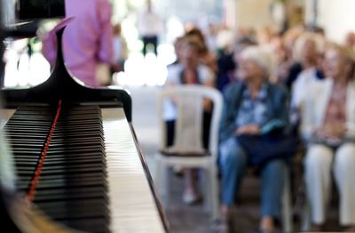 Close-up of piano keys