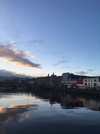 Reflection of buildings in water