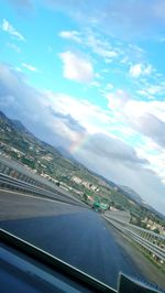 Aerial view of city against sky