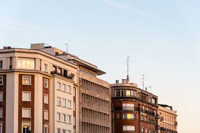 Low angle view of buildings against sky