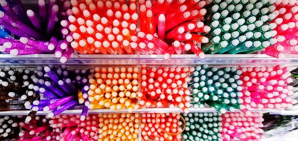 Full frame shot of multi colored market stall