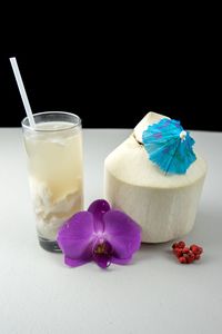 Close-up of ice cream in glass on table