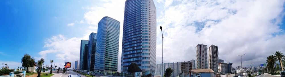 Low angle view of buildings against sky