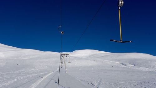 Scenic view of snow covered mountains