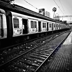 Train on railroad station platform