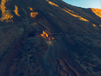 High angle view of fire hydrant on land