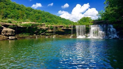 Scenic view of river against sky