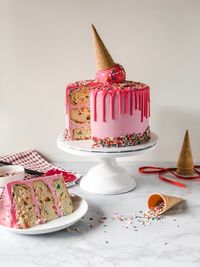 Close-up of cupcakes on table