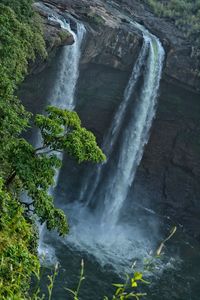 High angle view of waterfall