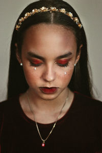 Close-up of young woman