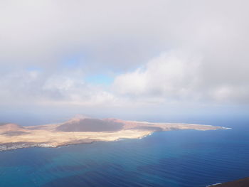 Aerial view of sea against sky