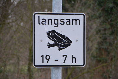 Close-up of road sign