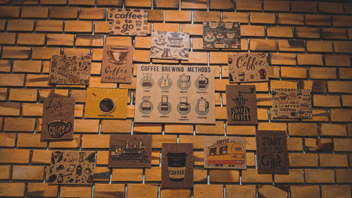 Full frame shot of text on brick wall